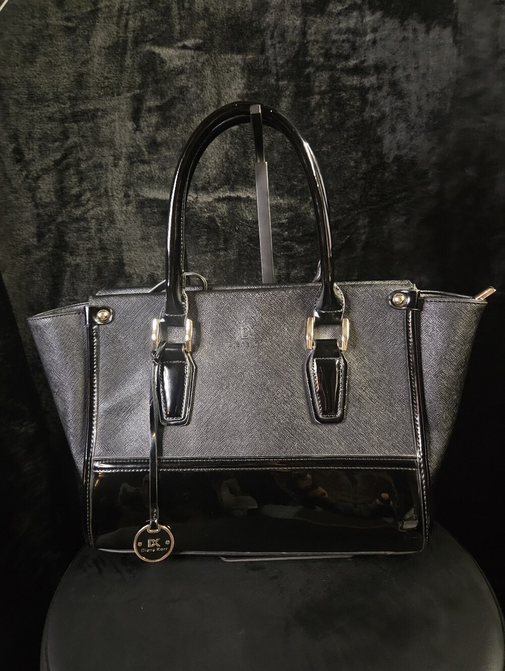 Diana Korr Black Leather Satchel
